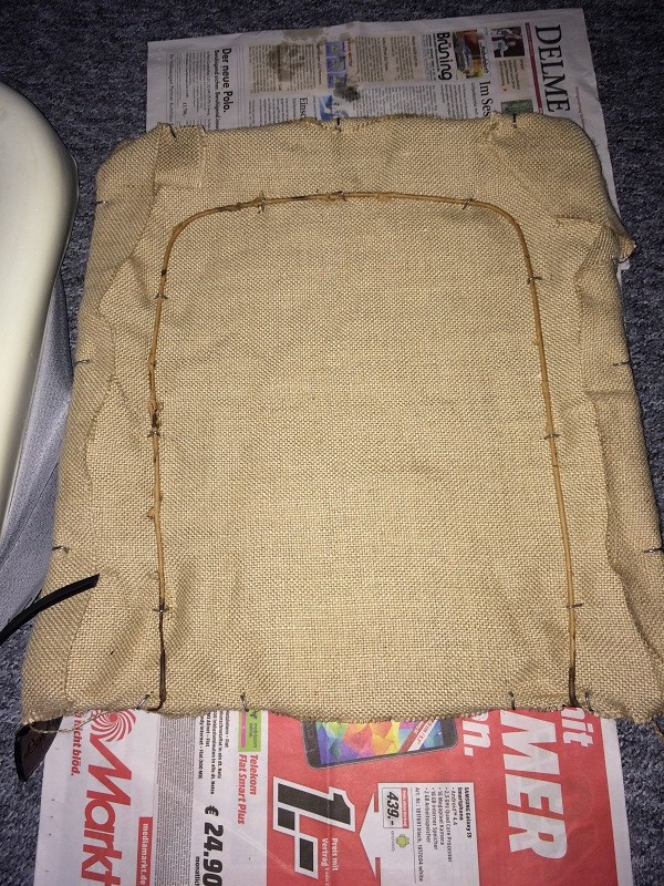 Sitzgestell mit Jutestoff