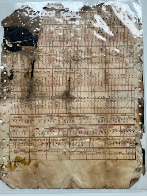 Der Original Ford Bestellzettel aus 1967