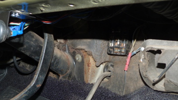 Innenraum unter Lenksäule